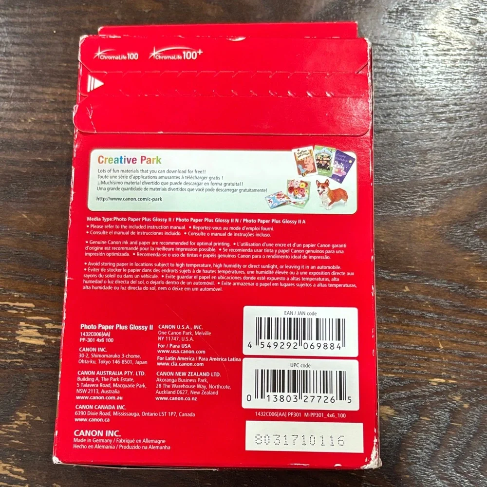 Canon Red Photo Paper Pack - Glossy PP-301
